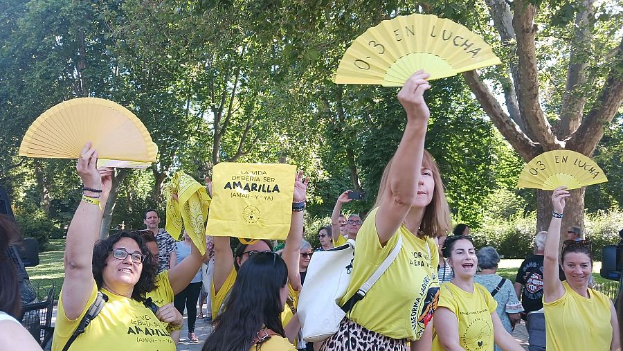 Protesta de las educadoras de 0 a 3 años en el Retiro
