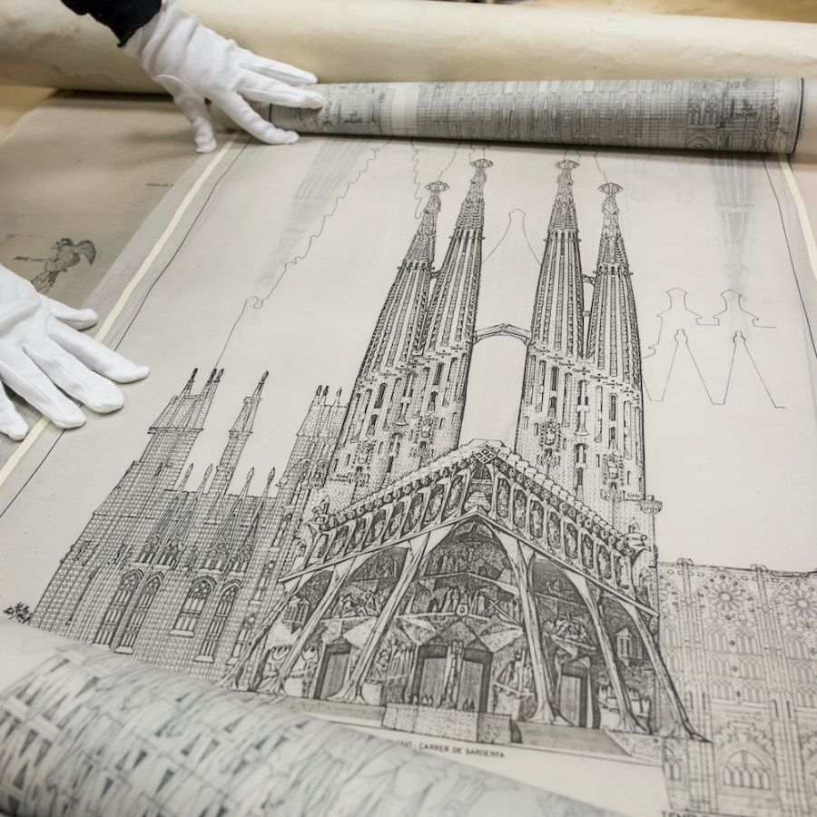 Alzado de la fachada de la Sagrada Familia