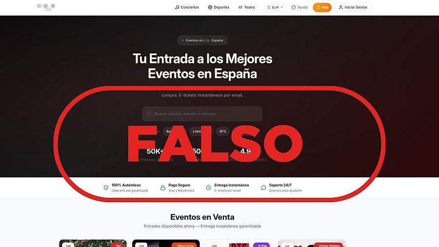 Sitio web denunciado ante la OCU que vendía entradas para conciertos de Bad Bunny