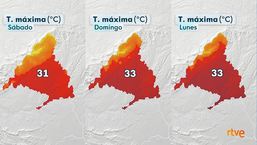Las temperaturas subirán y superarán los 30 ºC entre el sábado y el lunes.