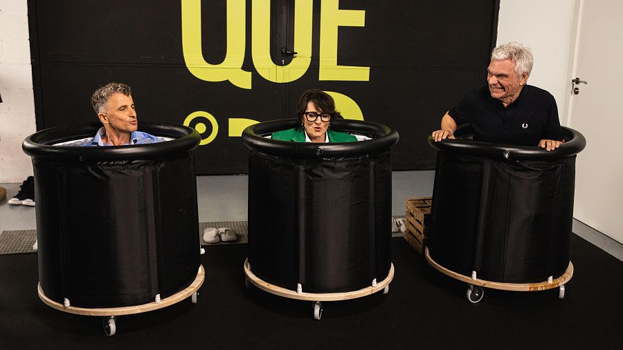 Xevi Verdaguer, Sílvia Abril i Carles Sans es banyen amb aigua gelada a 'I ara què?'