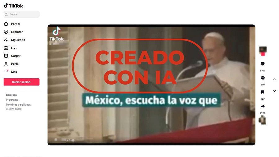 Publicación que difunde un vídeo editado con IA como si fuera un discurso real