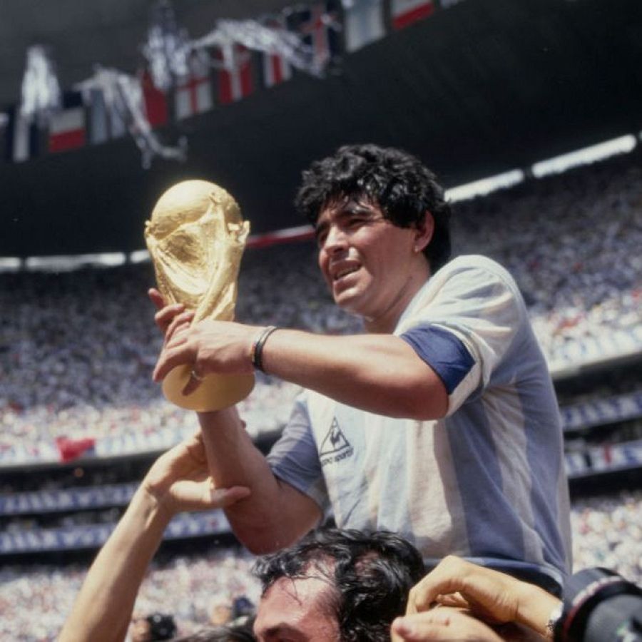 Maradona, en la final del Mundial de 1986 que ganó Argentina en el estadio Azteca