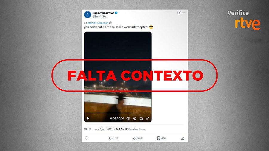Vídeo antiguo difundido como actual por la cuenta de X de la Embajada de Irán en Sudáfrica