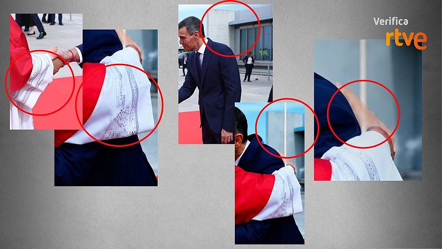 Errores encontrados en la foto creada con IA del abrazo entre Sánchez y el Papa.