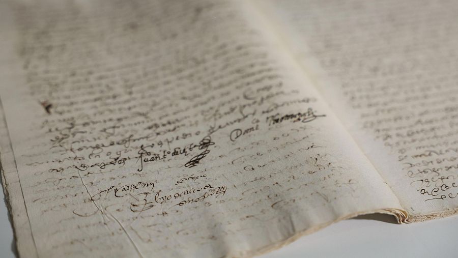 Manuscrito expuesto en el Museo de El Greco