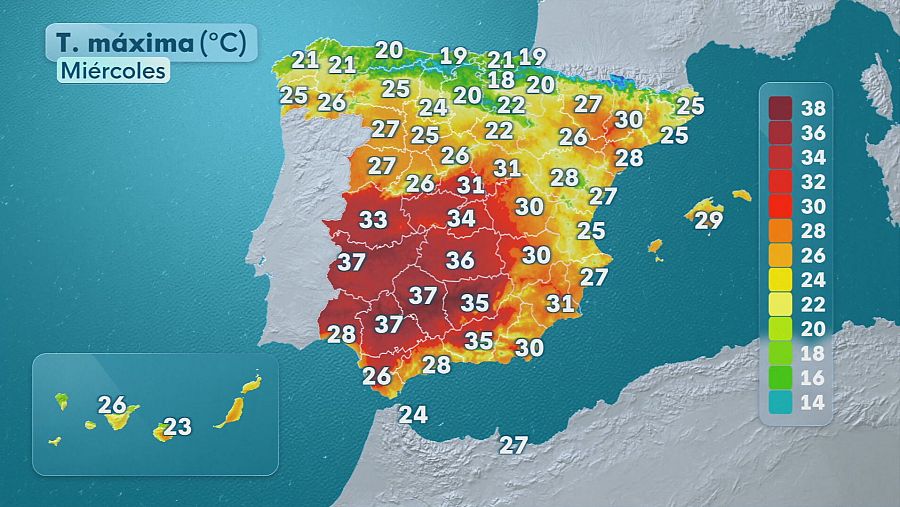 El tiempo en España, miércoles 10 de junio.
