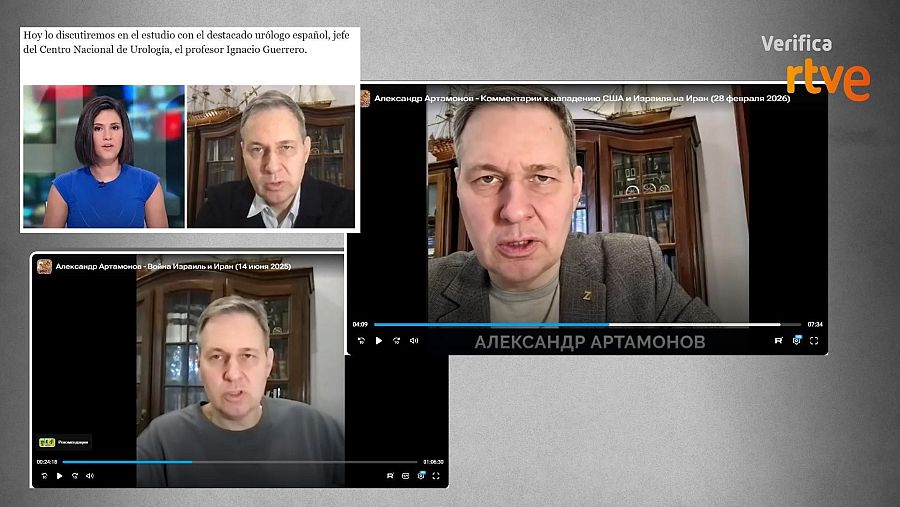 Comparativa entre la falsa entrevista difundida en la web fraudulenta y vídeos de YouTube atribuidos a Alexander Artamonov