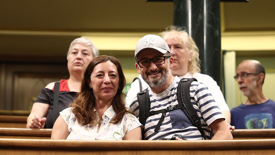 Visitantes durante la Jornada de Puertas Abiertas en el Congreso de los Diputados