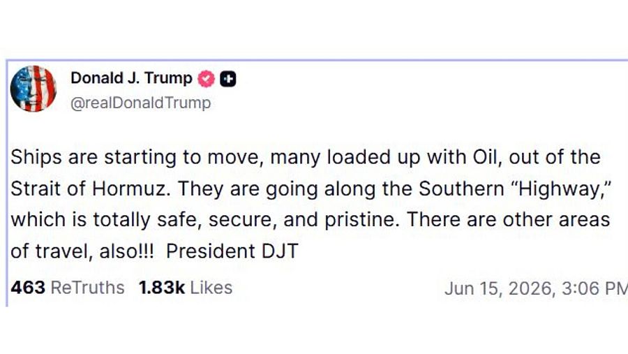 Mensaje de Trump en su red social, Truth Social