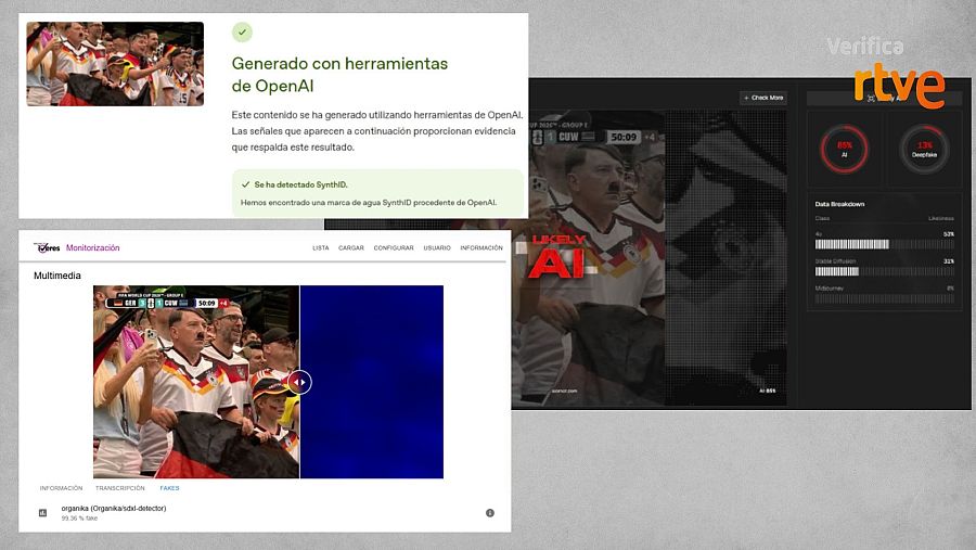 Resultado de las herramientas de detección sobre la imagen