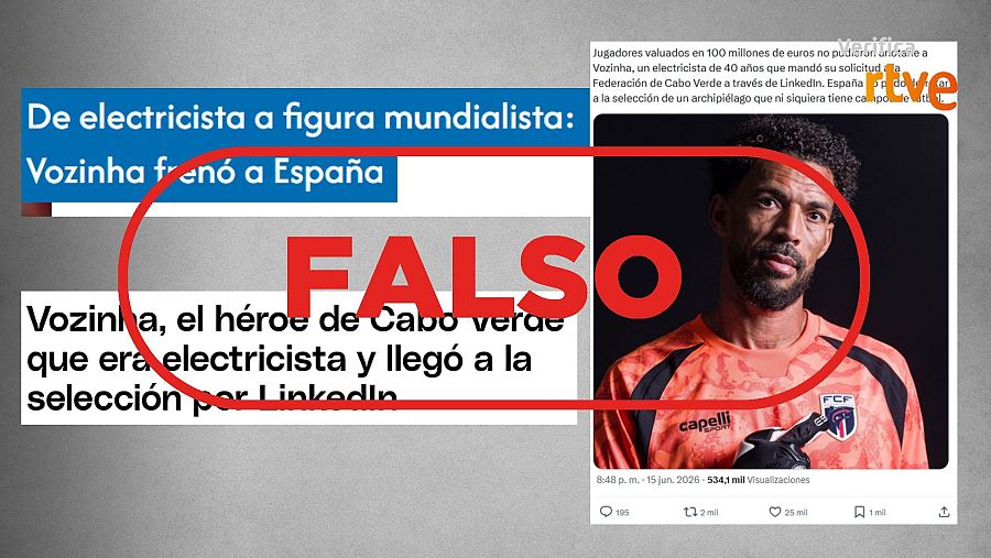 Mensajes y titulares que difunden que Vozinha trabajó de electricista y que llegó a la selección por LinkedIn