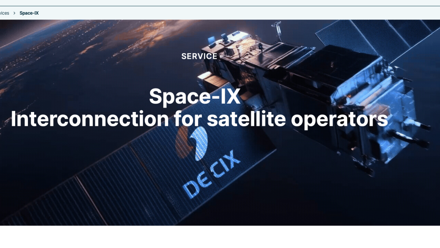 Página web de la plataforma satelital de DE-CIX, Space-IX