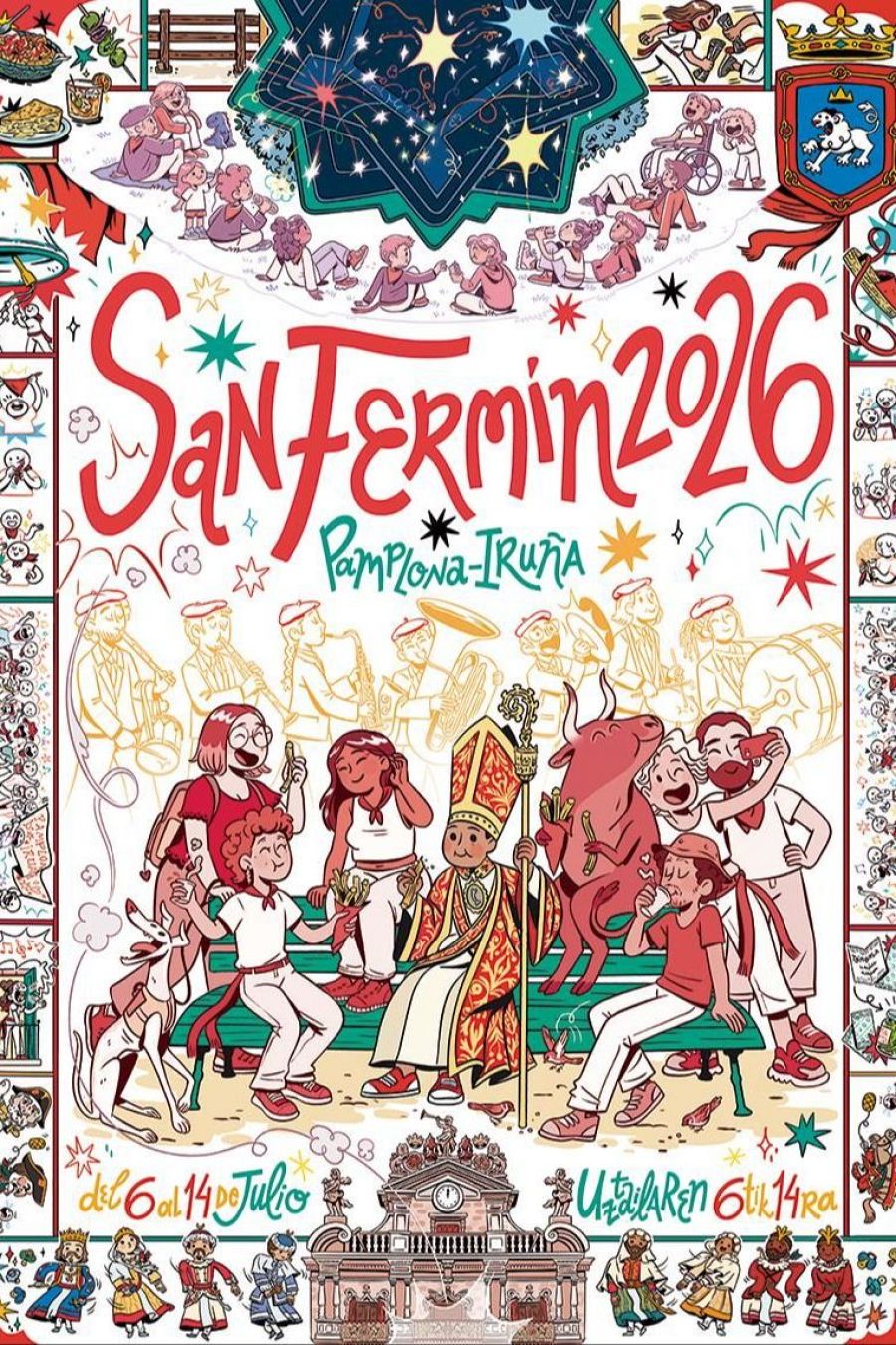 San Fermin 2026: Cartel de 'La Cuadrilla' por Marta Garatea