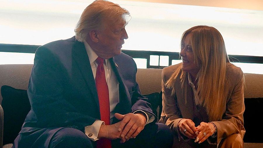Encuentro de Trump y Meloni en el G7