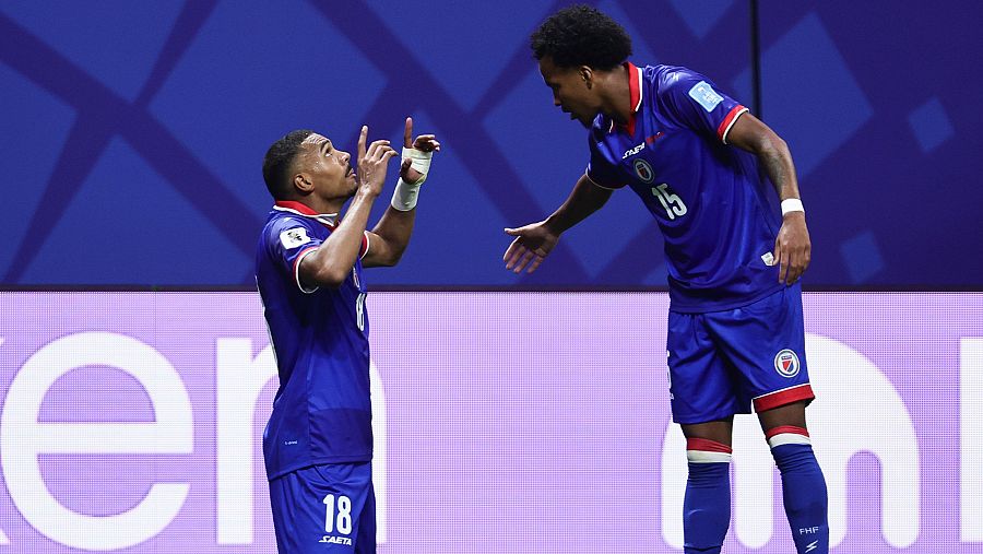 Wilson Isidor celebrando un gol en el Marruecos - Haití del Mundial 2026