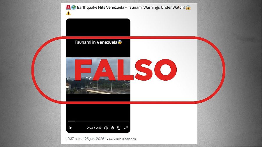 Mensaje que difunde imágenes del tifón Jangmi como si fuera un tsunami en Venezuela