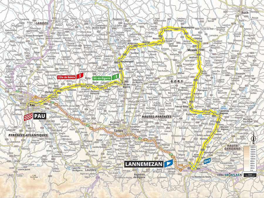 Tour de Francia 2026: mapa del recorrido de la 5ª etapa