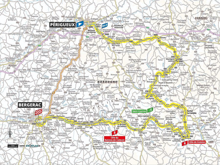 Tour de Francia 2026: mapa del recorrido de la etapa 8