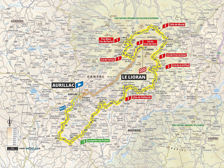 Tour de Francia 2026: mapa del recorrido de la etapa 10