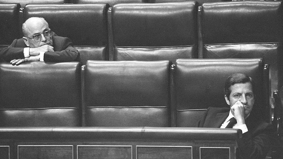 Adolfo Suárez, en un pleno en el Congreso