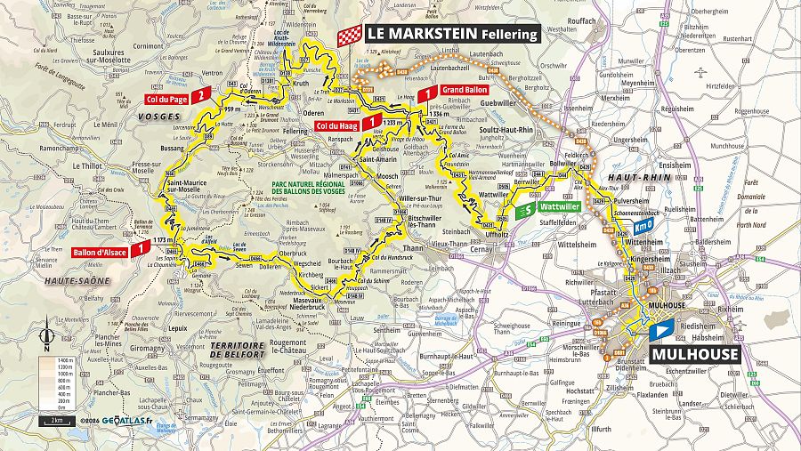 Tour de Francia 2026: mapa del recorrido de la etapa 14