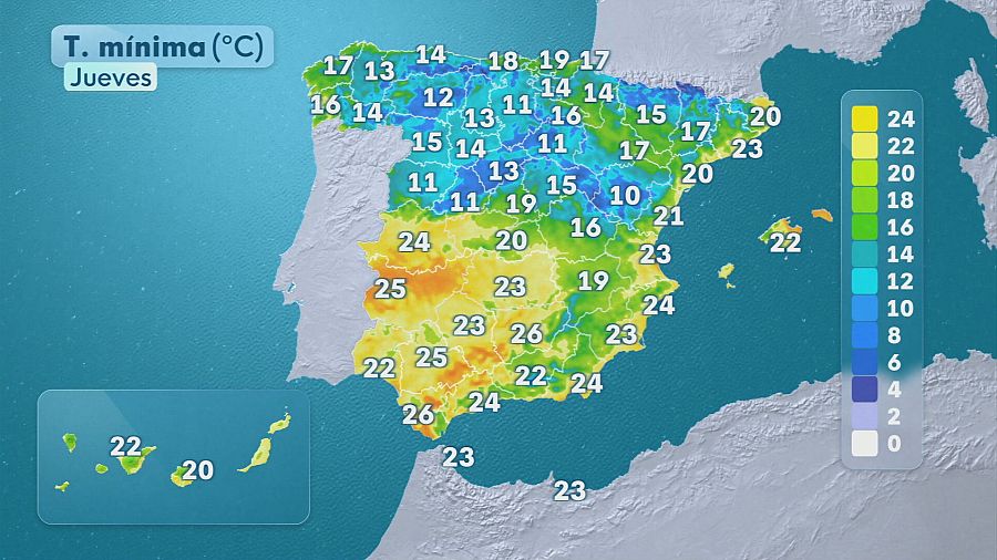 El tiempo este jueves 2 de julio: temperaturas muy altas, sobre todo en el suroeste y nordeste peninsular
