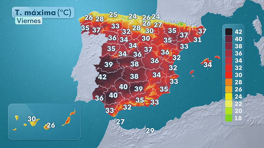 El tiempo este viernes 3 de julio.
