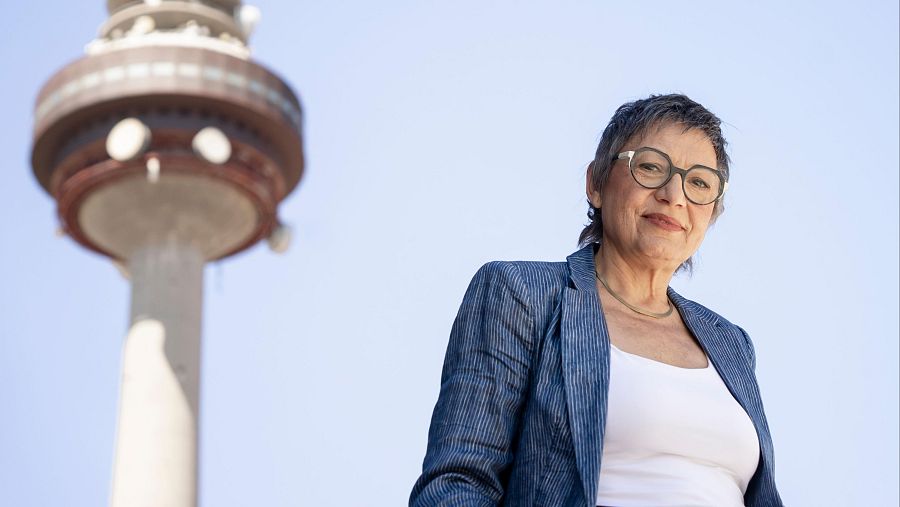 Anna Bosch en Torrespaña el día anterior a su jubilación