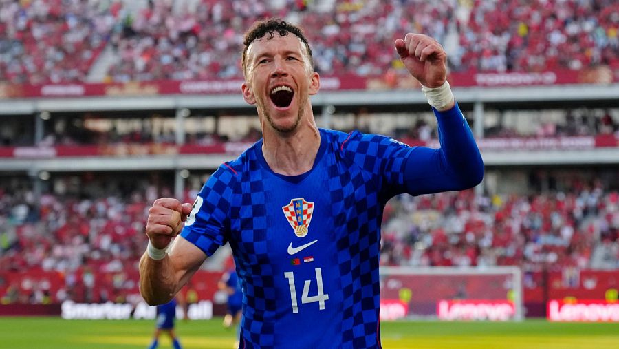 Ivan Perisic celebrando un gol en el Portugal - Croacia del Mundial 2026