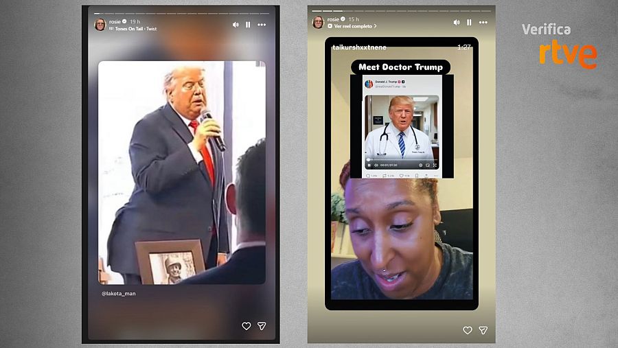 Historias sobre el vídeo de Trump publicadas en el perfil de Instagram de Rosie O’Donnell en las últimas horas