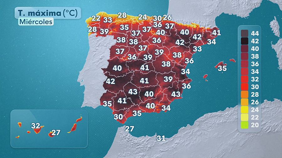 El tiempo este miércoles 8 de julio.