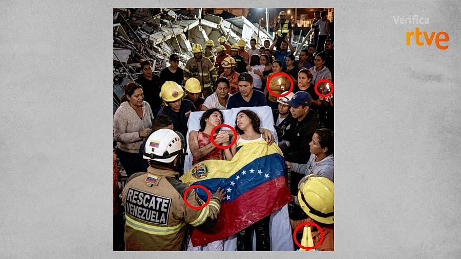 Detalles de la foto que evidencian que está creada con IA