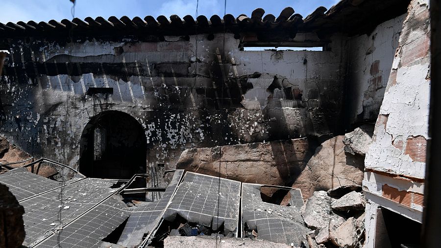 Otra casa calcinada, en el incendio declarado en Los Gallardos.