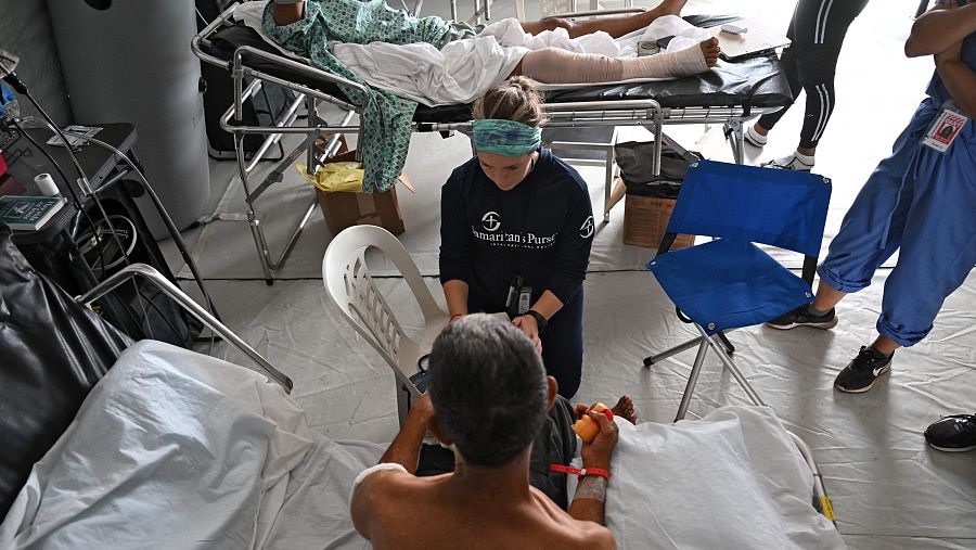 Pacientes reciben atención en el hospital de campaña de la organización estadounidense Samaritan's Purse en La Guaira (Venezuela), el 10 de julio de 2026.