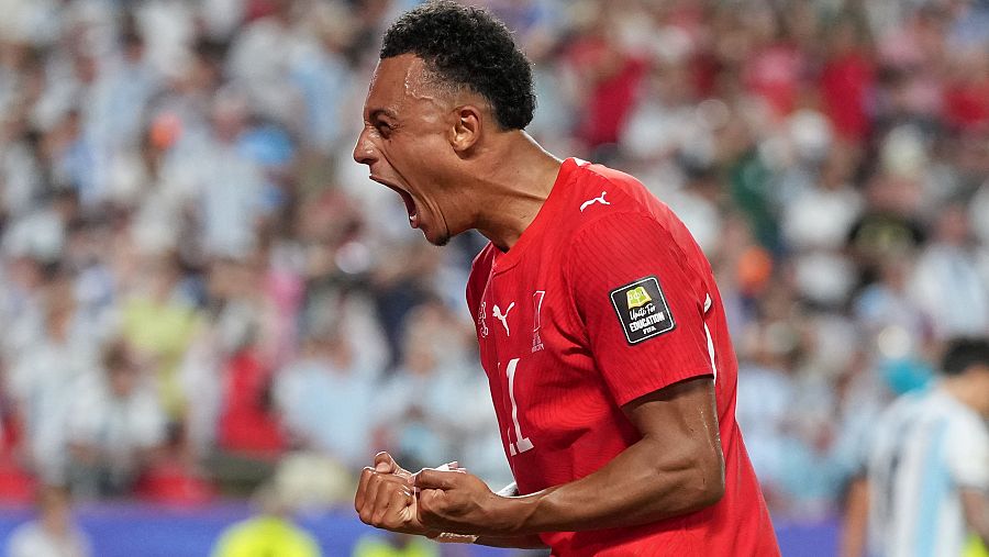 Dan Ndoye celebrando un gol en el Argentina - Suiza del Mundial 2026