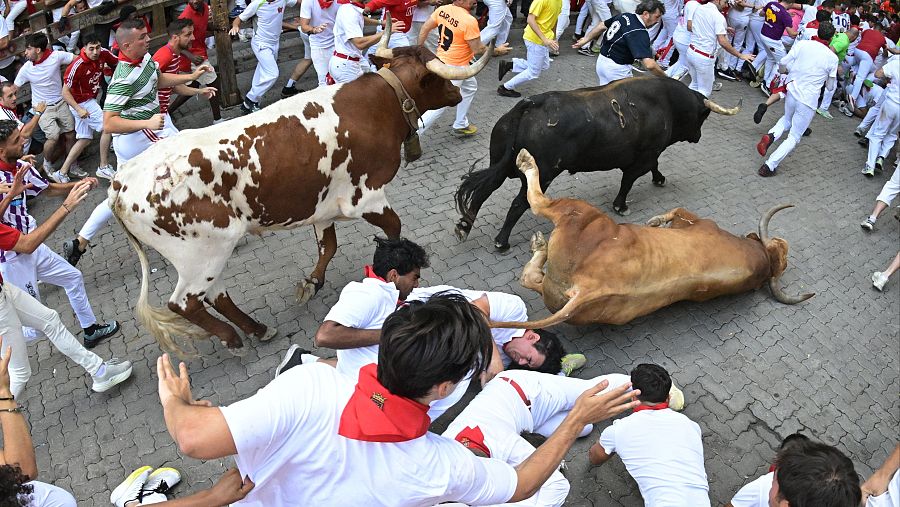 Las fotos más impactantes del sexto encierro de San Fermín