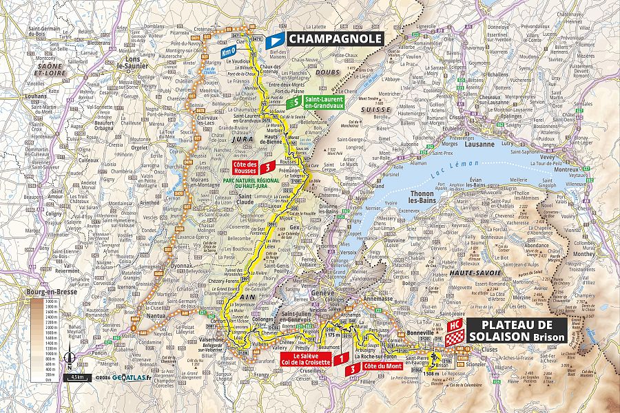 Tour de Francia 2026: mapa del recorrido de la etapa 15