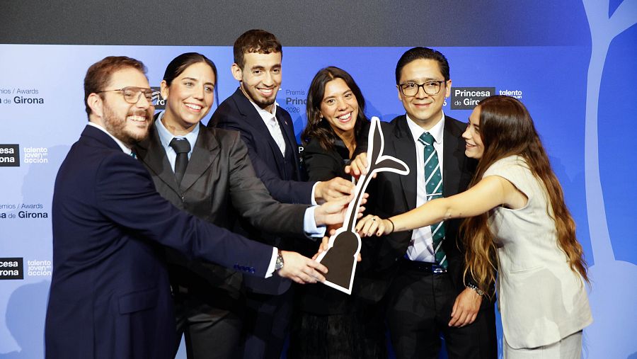Los galardonados de los Premios Princesa de Girona 2026, Rafael Luque, Patricia Aymà, Hatim Azahri, Mercedes Bidart, José Eduardo Méndez y Gemma Blasco,