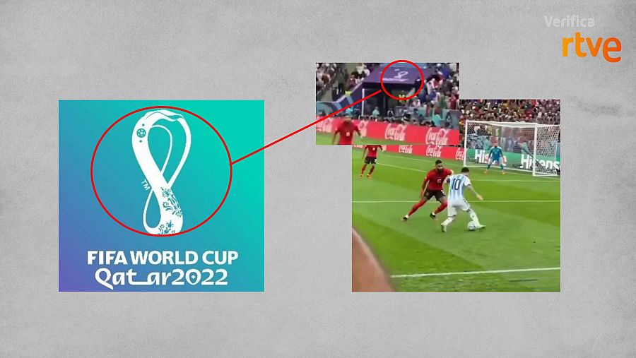 Logotipo del Mundial de Catar de 2022 que aparece en este vídeo hecho con IA