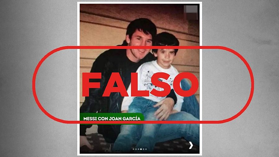 Imagen que presentan falsamente como si mostrase a Messi y Joan García
