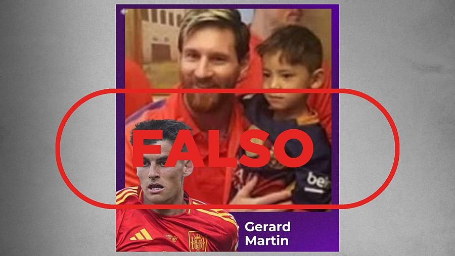 Imagen que presentan falsamente como si mostrase a Leo Messi con Gerard Martín