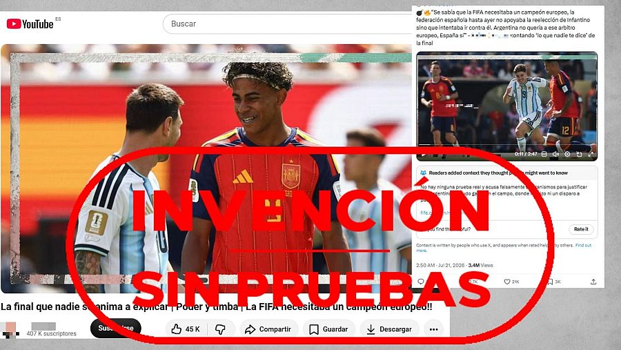Mensaje que difunde una teoría de la conspiración sobre la derrota de Argentina en el Mundial.