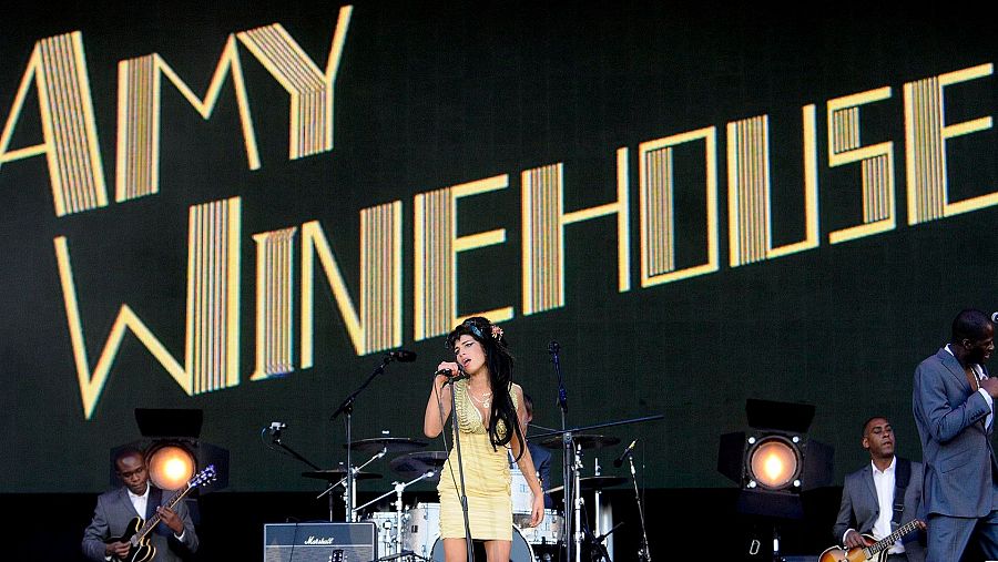 La cantante británica Amy Winehouse durante su actuación en 2008 en el Festival Rock in Río en Arganda del Rey (Madrid)