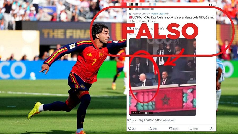 Mensaje que difunde la falsa reacción de Gianni Infantino