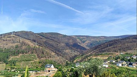 Montes arrasados polo lume en 2025 na comarca de Valdeorras