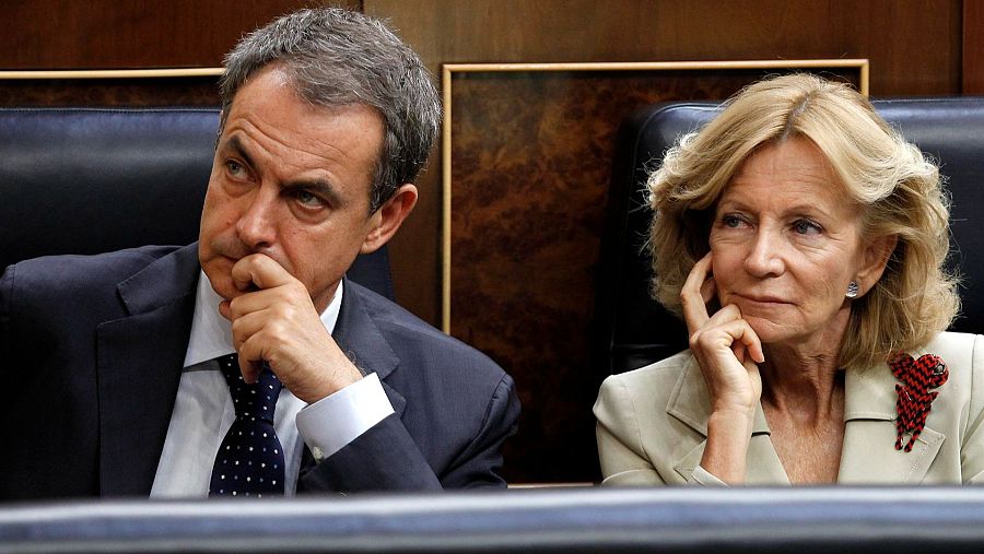 Zapatero, junto a la entonces vicepresidenta de Asuntos Económicos, Elena Salgado