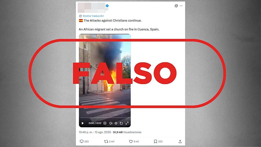 Incendio de este convento en Cuenca no fue provocado por migrante
