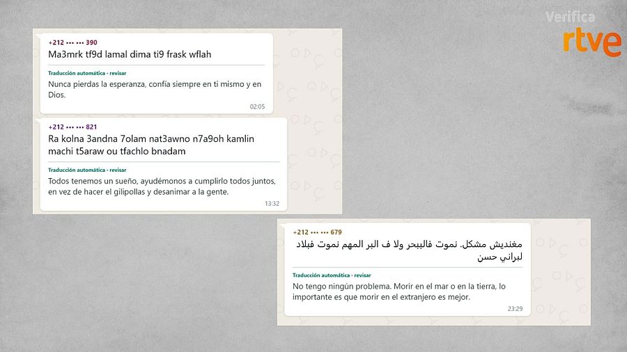 Mensajes analizados de grupos de WhatsApp