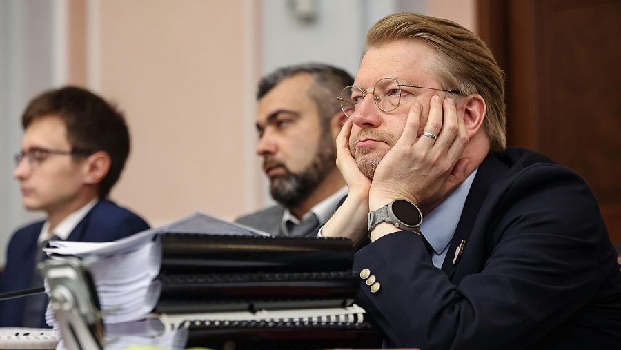 El líder del partido ruso Yabloko, Nikolai Rybakov, durante la vista de este lunes
